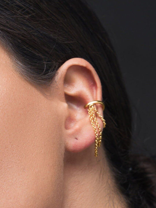 Cercei Ear Cuff Lanțuri Handmade Roz Placat Cu Aur Argint 925