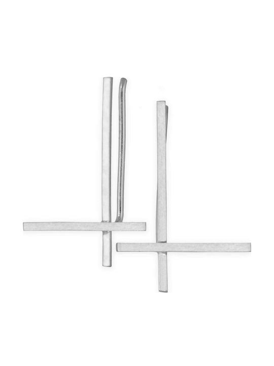 Cercei Pins Cruce Handmade Roz Placat Cu Aur Argint 925 Cercei Pins Cruce Handmade Roz Placat Cu Aur Argint 925