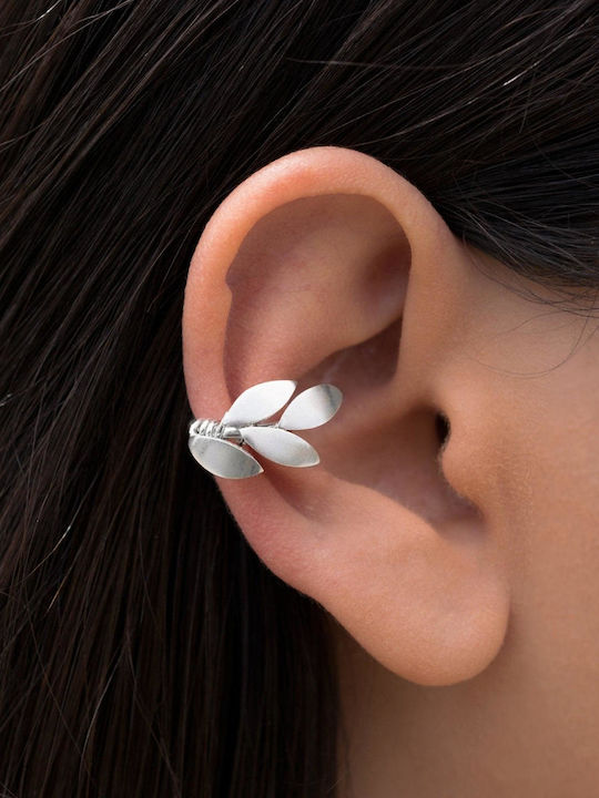 Ohrring Ear Cuff Kleine Oliveblatt Handgefertigt Silber 925