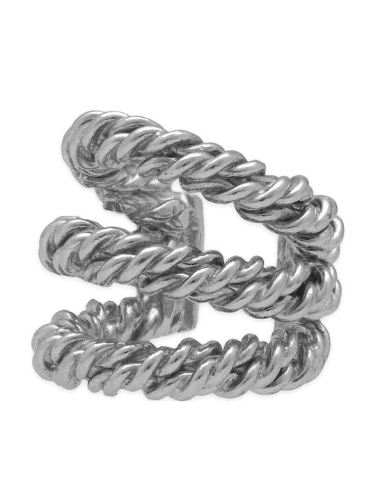 Dreifaches Ohrring Manschette Gedreht Handgefertigt Aus Silber 925