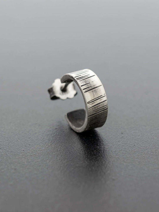 Herren Ohrhänger Ring Geschmiedet Handgefertigt Silber 925