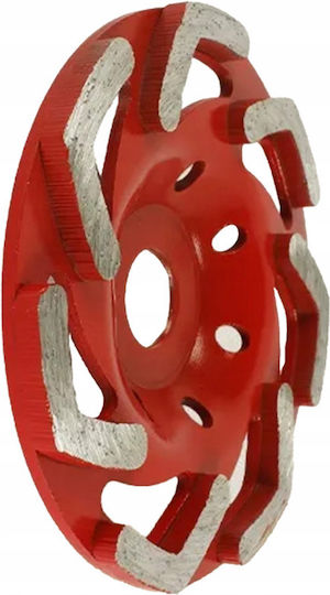 Disc Diamantat Pentru Șlefuirea Betonului Zola 125 Mm 7 Segmente 6 Mm P60 12.200 Rpm Arbore Universal 22,2 Mm Roșu