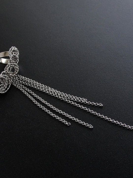 Σκουλαρίκι Ear Cuff Αλυσίδες Αριστερό Αυτί Χειροποίητο Ασήμι 925