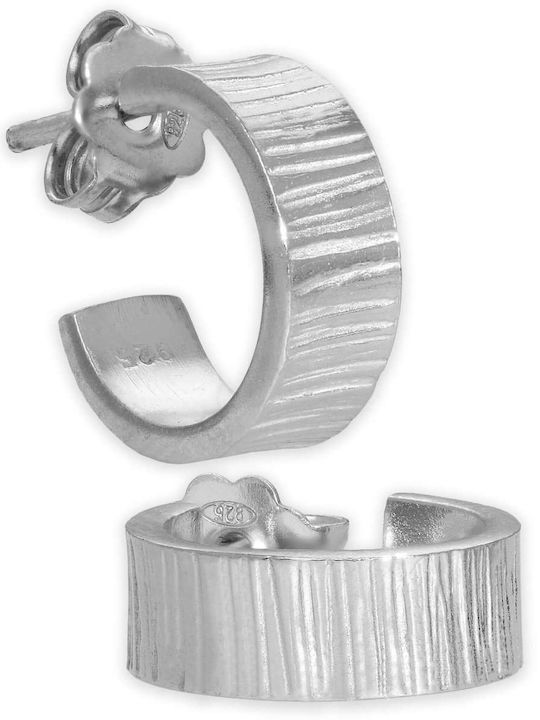 Cercei Rotunzi Huggies Handmade Argint Oxidat 925