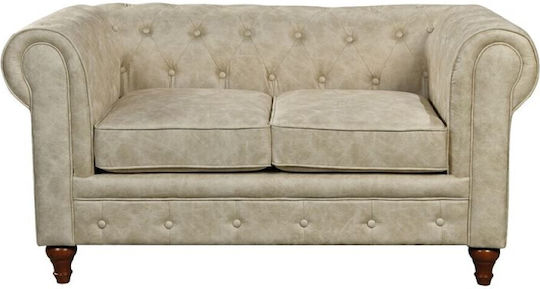 Chesterfield Canapea Cu Două Locuri Bej 150x82x77cm E942 21