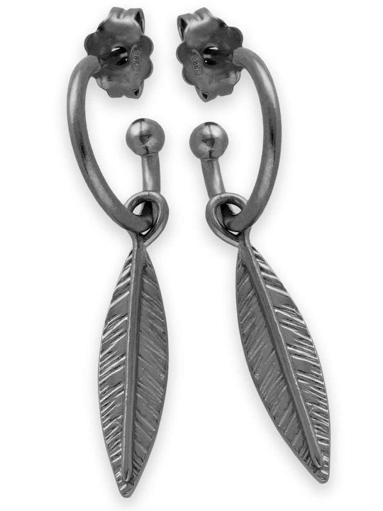 Cercei Rotunzi Pene Handmade Argint Oxidat 925