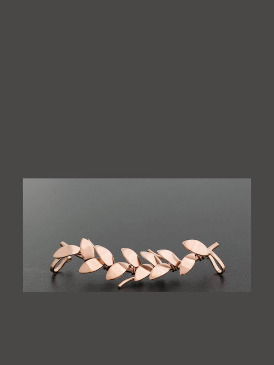 Σκουλαρίκι Ear Cuff Φύλλα Ελιάς Αριστερό Αυτί Χειροποίητο Επιχρυσωμένο Ασήμι 925