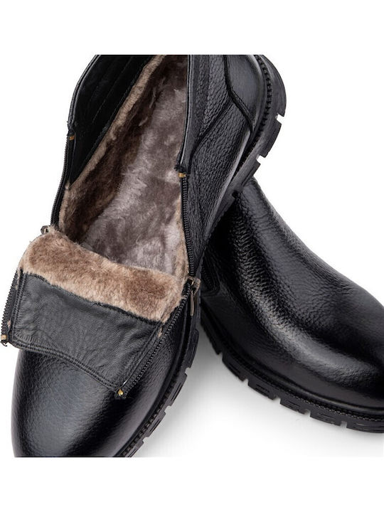 Herrenstiefel Schwarz Leder