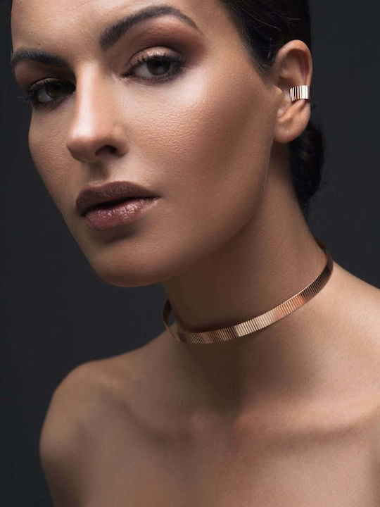 Ohrringe Ear Cuff Rändelungen Handgefertigt Roségold Vergoldetes Silber 925