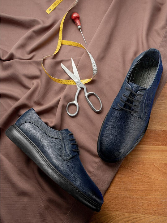 Leder Herren Freizeitschuhe Blau