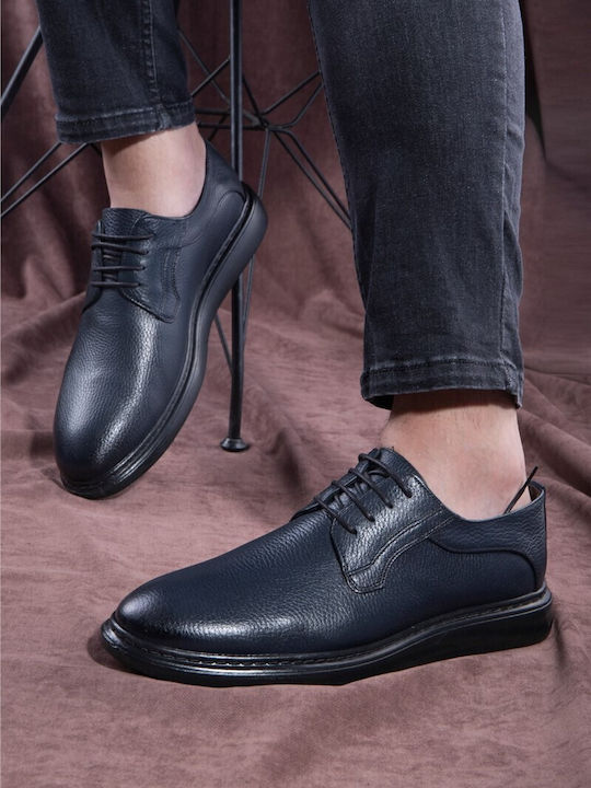 Leder Herren Freizeitschuhe Blau