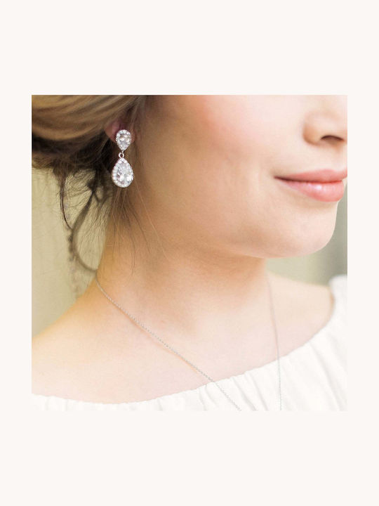 Dangle Earrings with Clip with Stones