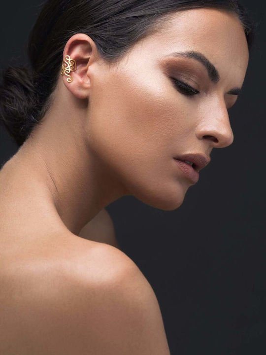 Ohrring Ear Cuff Spiralen Linkes Ohr Handgefertigt Rosa Vergoldetes Silber 925