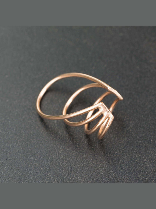 Обица Ear Cuff Четири Пръстена Ръчно Изработена Позлатена Сребърна 925