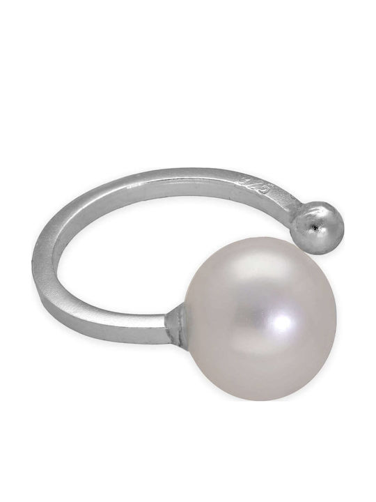 Ohrring Ear Cuff Perle Handgefertigt Rosa Vergoldetes Silber 925