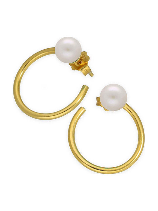 Earrings Hoops Pearls Or Stones Handmade Pink Gold Plated Silver 925