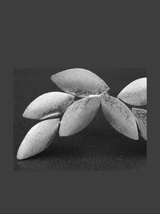 Ohrring Ear Cuff Blätter Olive Groß Links Ohr Handgefertigt Vergoldetes Silber 925