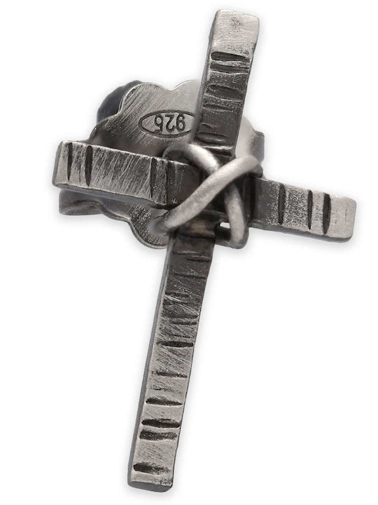 Cercei Bărbați Cruce Handmade Placat Cu Aur Argint 925