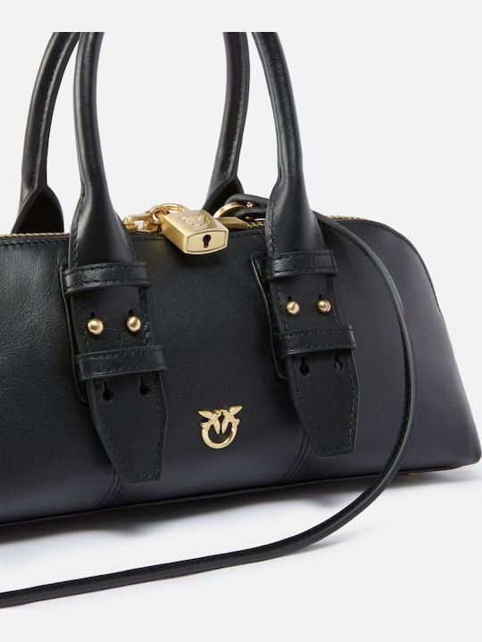 Bowling Baguette Leather Women's Handbag Black