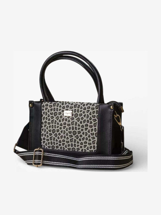 Stoffhandtasche für Damen Black Lines
