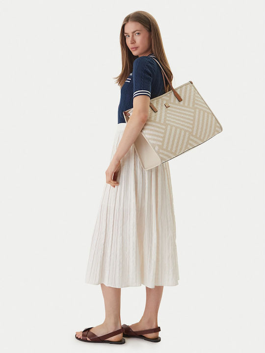 Tommy Γυναικεία Τσάντα Tote Χειρός Μπεζ
