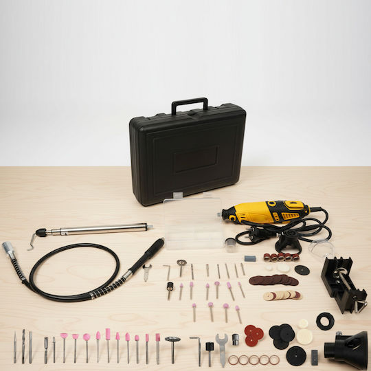 Mini Polizor Tăiere Gravare Șlefuire Zola 10 000–35 000 Rpm 6 Setări Viteză 185 W 99 Discuri Bituri De Tăiere Cutii De Depozitare 32 X 23.5 X 9 Cm
