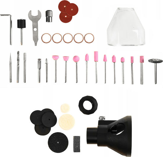 Mini Polizor Tăiere Gravare Șlefuire Zola 10 000–35 000 Rpm 6 Setări Viteză 185 W 99 Discuri Bituri De Tăiere Cutii De Depozitare 32 X 23.5 X 9 Cm