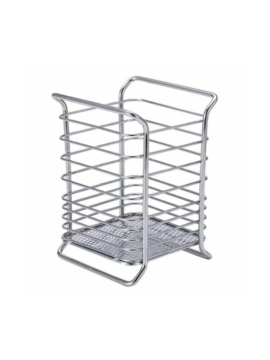 Metallisches Abtropfgestell für Besteck Silber