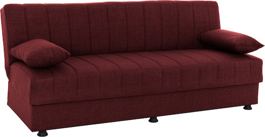 Andri Canapea Cu Trei Locuri Pat Cu Spațiu De Depozitare Burgundy 180x72x77cm