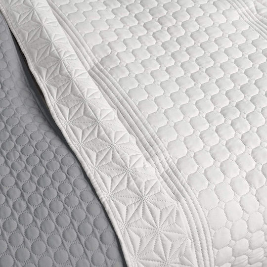 Homelevel Κουβερλί Διπλό White/grey 200x220cm Homelevel Κουβερλί Διπλό White/grey 200x220cm