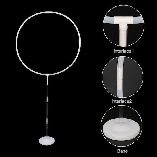 Baptism Balloon Flowers White with Stand Circle
