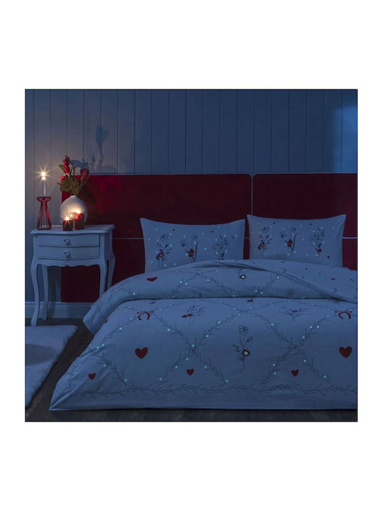 Tac Set Huse Pentru Pilote 100% Bumbac Dublu Cu 2 Fețe De Pernă Și 1 Cearceaf 200x220cm Amoura