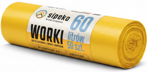 Sipeko Sacuri De Gunoi Capacitate 60lt 72x57cm 50 Bucăți Galbene