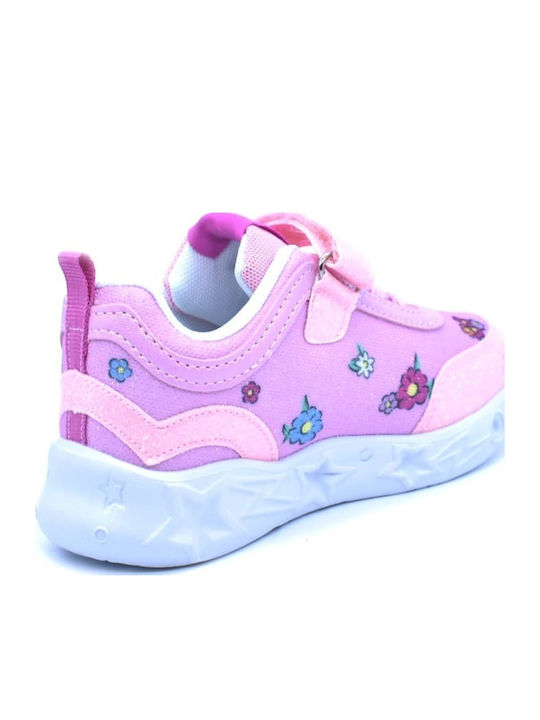 Παιδικά Sneakers με Φωτάκια Ροζ