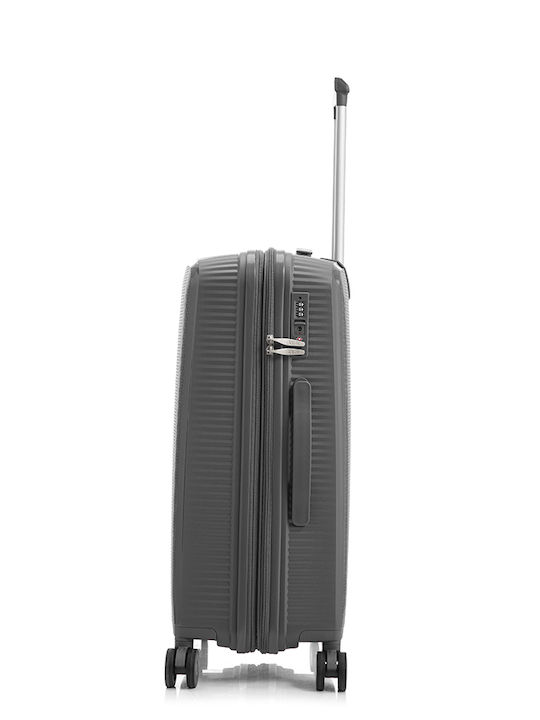 RCM Cabin Travel Suitcase Dark Gray with 4 Wheels
