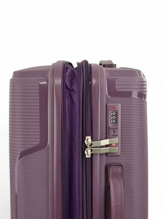 Playful Bags Hard Purple Suitcases with 4 Wheels
