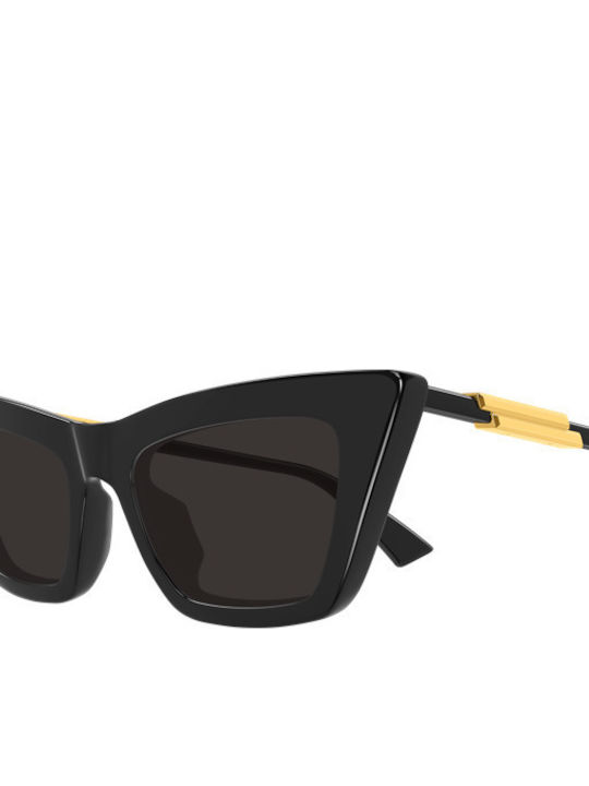 Bottega Veneta Unisex Γυαλιά Ηλίου με Μαύρο Κοκκάλινο Σκελετό και Μαύρο Φακό BV1446S 001