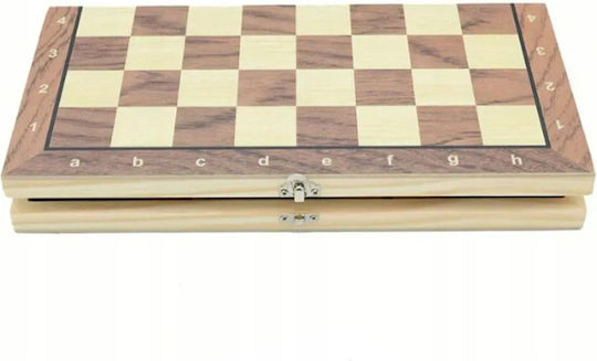 Set Piese Din Lemn și Zaruri pentru Backgammon Maro / Bej 7,62cm 30 Bucăți