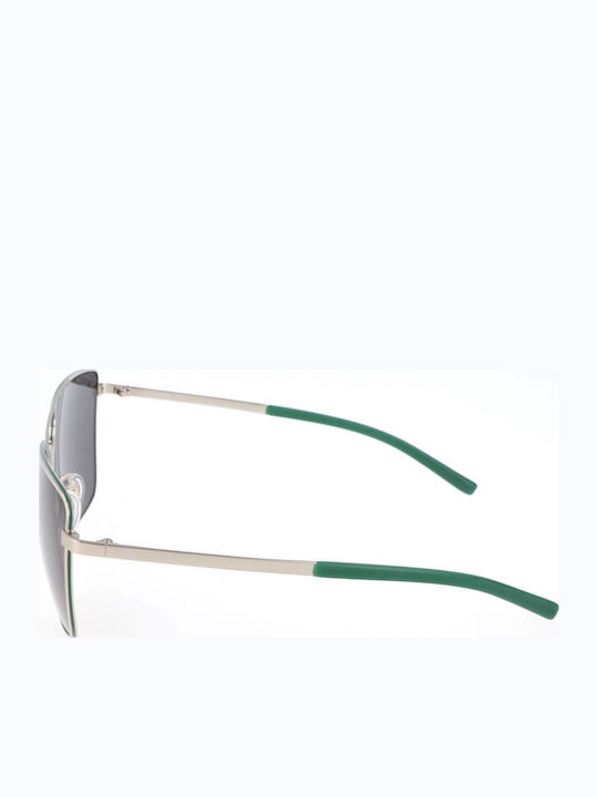 Rodenstock Unisex Sunglasses With Silver Frame And Gray Lens R1408 A
