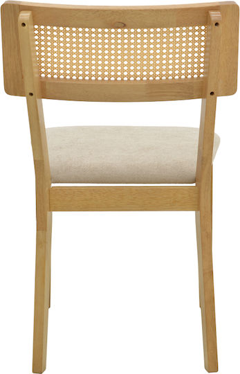Raffles Καρέκλα Τραπεζαρίας Ξύλινη Γκρι Μπεζ 47x48x83.5εκ.