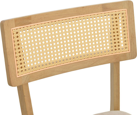 Raffles Καρέκλα Τραπεζαρίας Ξύλινη Γκρι Μπεζ 47x48x83.5εκ.