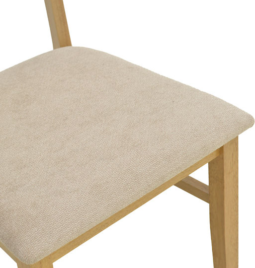 Raffles Καρέκλα Τραπεζαρίας Ξύλινη Γκρι Μπεζ 47x48x83.5εκ.