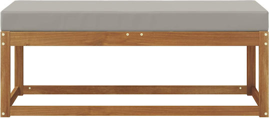Dining Bench with Wooden Surface Light Grey 115x43x37cm