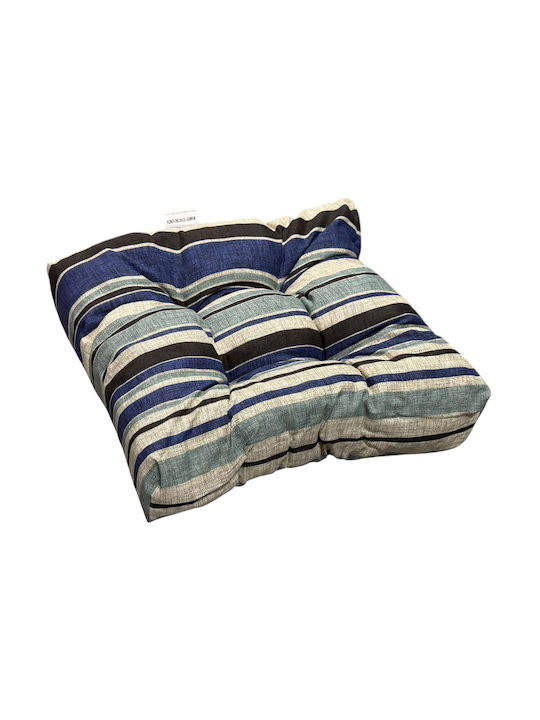 Garden Chair Cushion Bamboo Blue Checkered 50x50cm