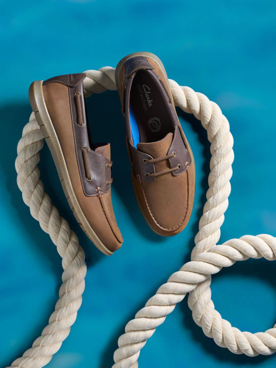 Flexway Leather Men's Boat Shoes in Brown Colour