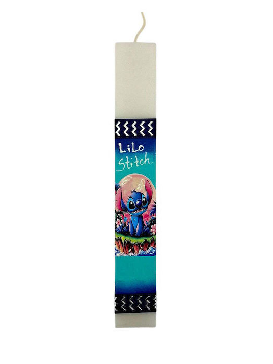 Λαμπάδα Stitch Σιέλ Πλακέ 25 Εκ
