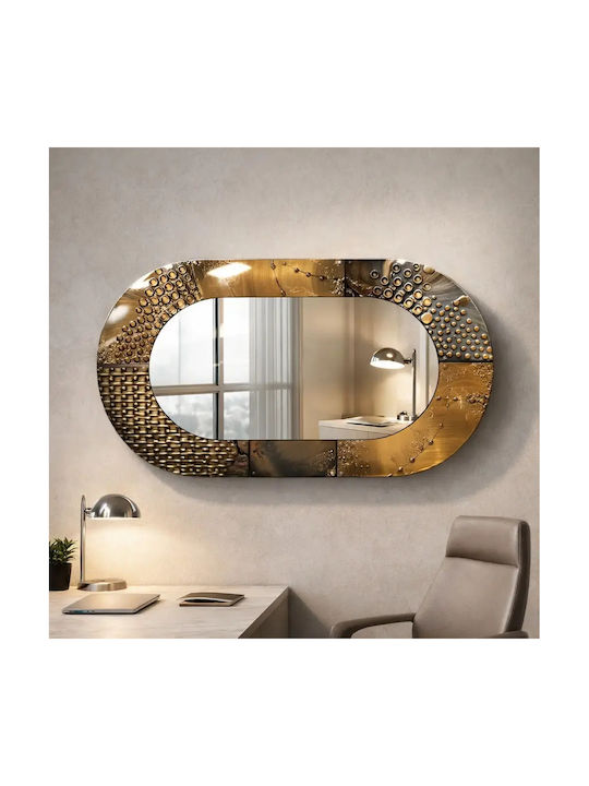 Oglindă Ovală Cu Cadru Din Sticlă Cobre (70x125cm)