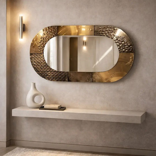 Oval Wandspiegel Mit Kupfer Glas Rahmen (55x99cm)