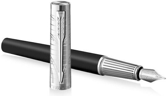 Parker Ingenuity Πένα Γραφής Fine Μαύρη από Ατσάλι με Μαύρο Μελάνι