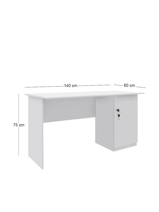 Megapap Büro Moto Holz Weiß 140x60x75cm